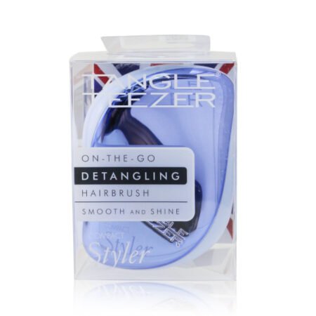 Tangle Teezer Baby Blue Chrome Compact Styler On-The-Go Detangling Hairbrush