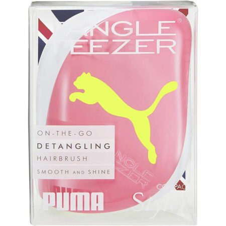 Tangle Teezer Neon Yellow Puma Compact Styler On-The-Go Detangling Hairbrush