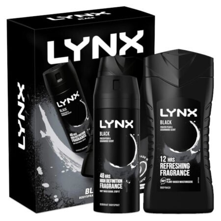 LYNX Black 2 Piece Body Spray and Body Wash Gift Set