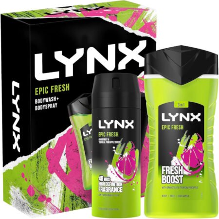 LYNX Epic Fresh 2 Piece Body Spray and Body Wash Gift Set
