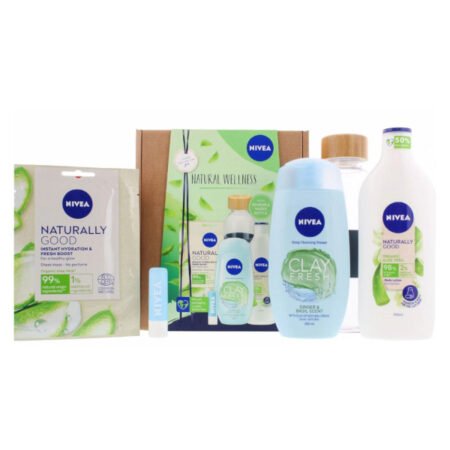 Nivea Natural Wellness 4 Piece Gift Set With Reuseable Water Bottle