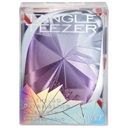 Tangle Teezer Smashed Holo Compact Styler On-The-Go Detangling Hairbrush