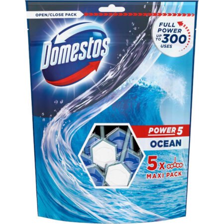 Domestos Power 5 Ocean Toilet Rim Black 5 x 55g