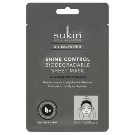 Sukin Oil Balancing Shine Control Biodegradeable Sheet Mask 25ml