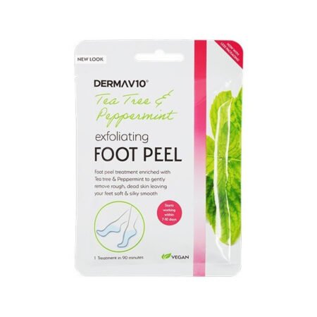 Derma V10 Tea Tree & Peppermint Exfoliating Foot Peel Off Foot Mask - 1 Pair